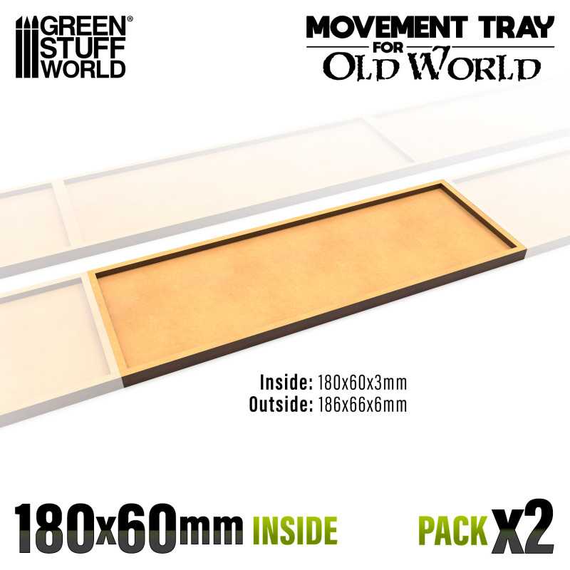 Wargaming Movement Trays - Rectangular Formation 180x60mm