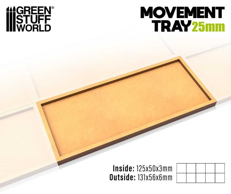 Wargaming Movement Trays - Rectangular Formation 125x50mm