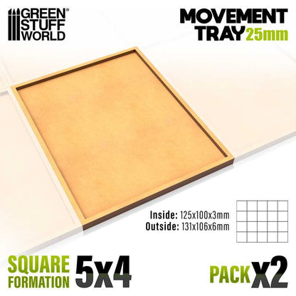 Wargaming Movement Trays - Rectangular Formation 125x100mm