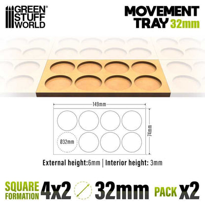 Wargaming Movement Trays - Rectangular Formation 150x75mm