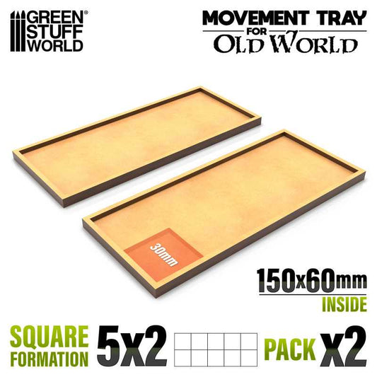 Wargaming Movement Trays - Rectangular Formation 150x60mm