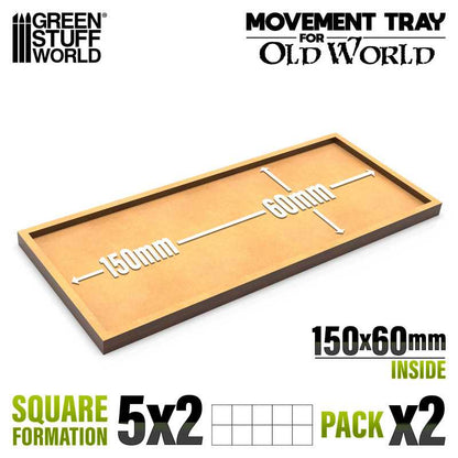 Wargaming Movement Trays - Rectangular Formation 150x60mm