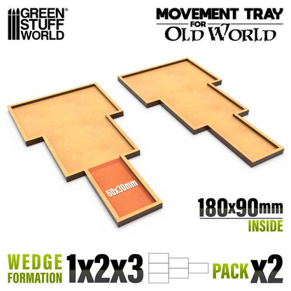 Wargaming Movement Trays - Wedge Formation 180x90mm