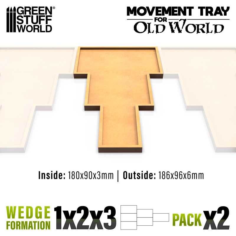 Wargaming Movement Trays - Wedge Formation 180x90mm